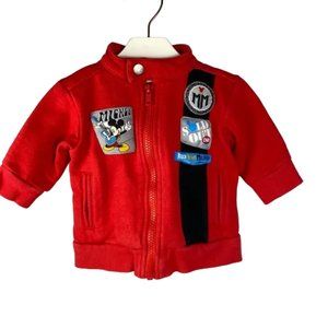 Disney Baby Rock Star Mickey Mouse Zip-Up Sweatshirt Jacket size 0-3 Months